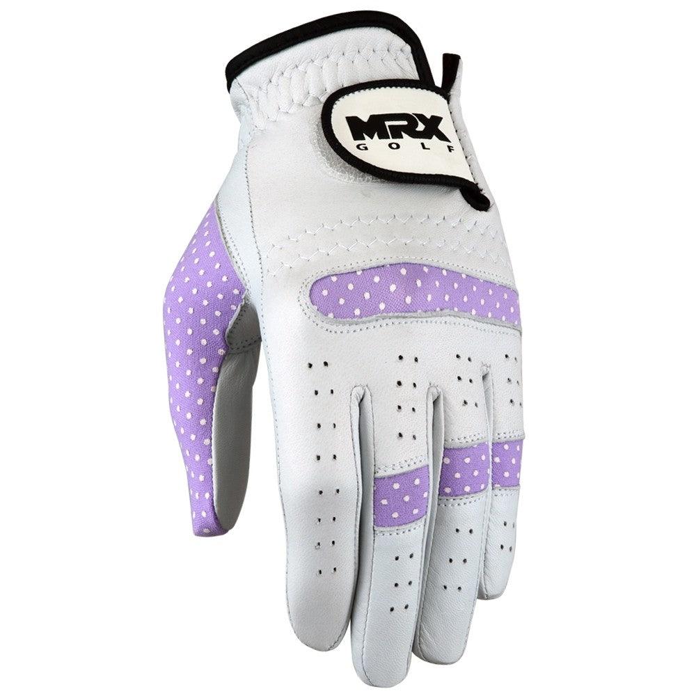 New Women Golf Gloves Cabretta Leather White Purple