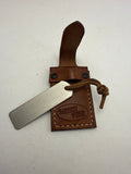 Sharpening - 2 Sided Diamond Plate with Leather sheath From Ragweed Forge #8 - Brown