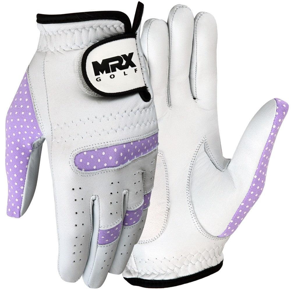 New Women Golf Gloves Cabretta Leather White Purple