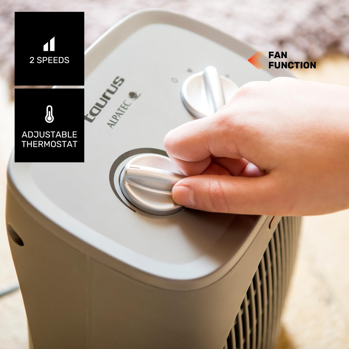 Taurus Tropicano 2400 Calefactor Eléctrico 2400W, Termostato, Ventilador