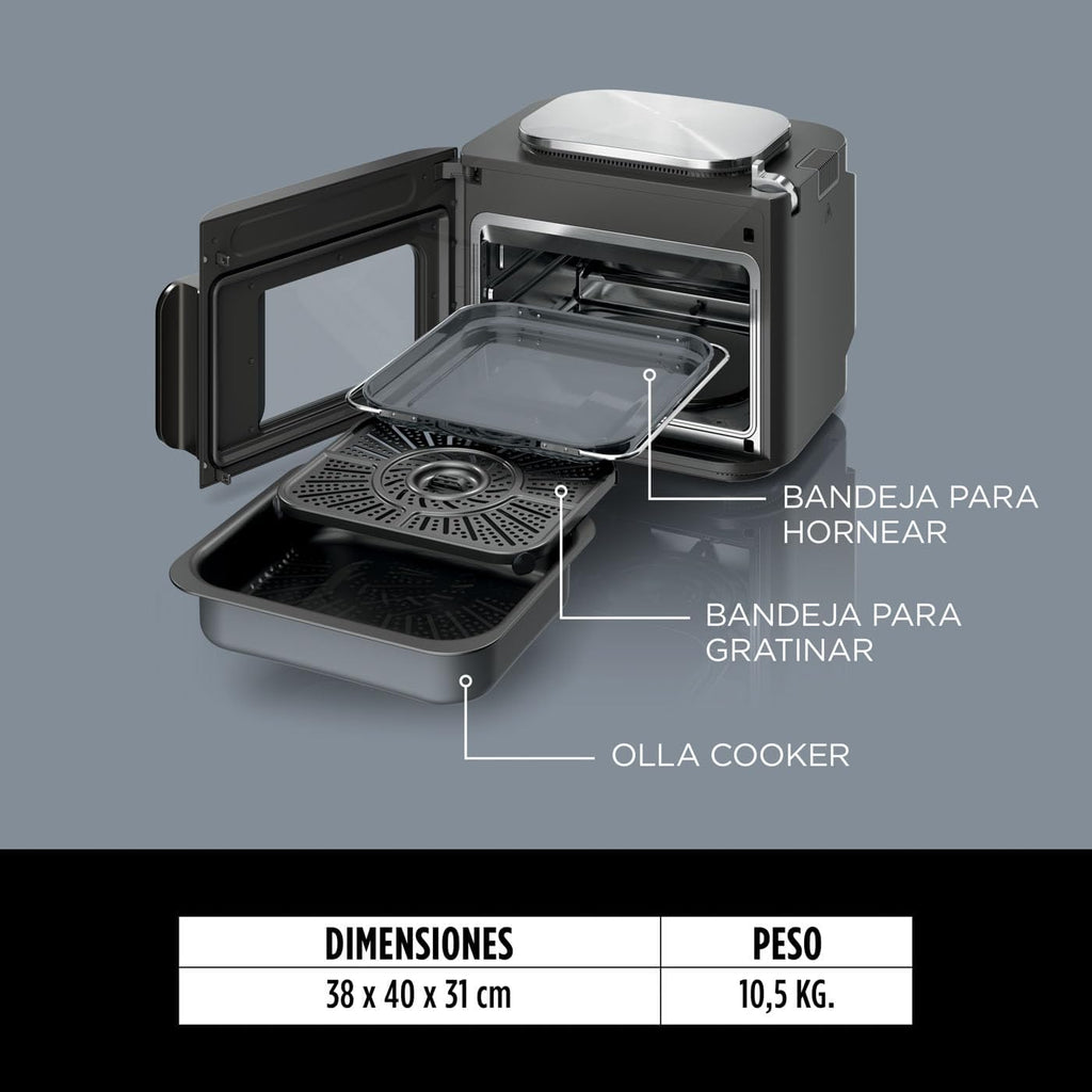 Ninja Combi, Olla Eléctrica Multifunción 12 en 1, Comidas Familiares, Gris