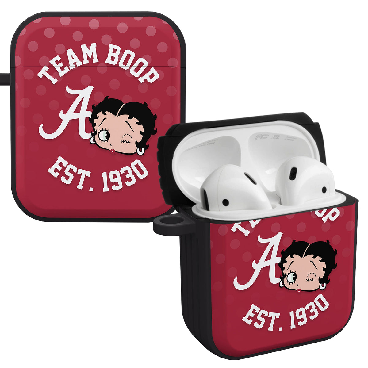 Alabama Crimson Tide X Betty Boop HDX Apple AirPods Gen 1 & 2 Case Cover