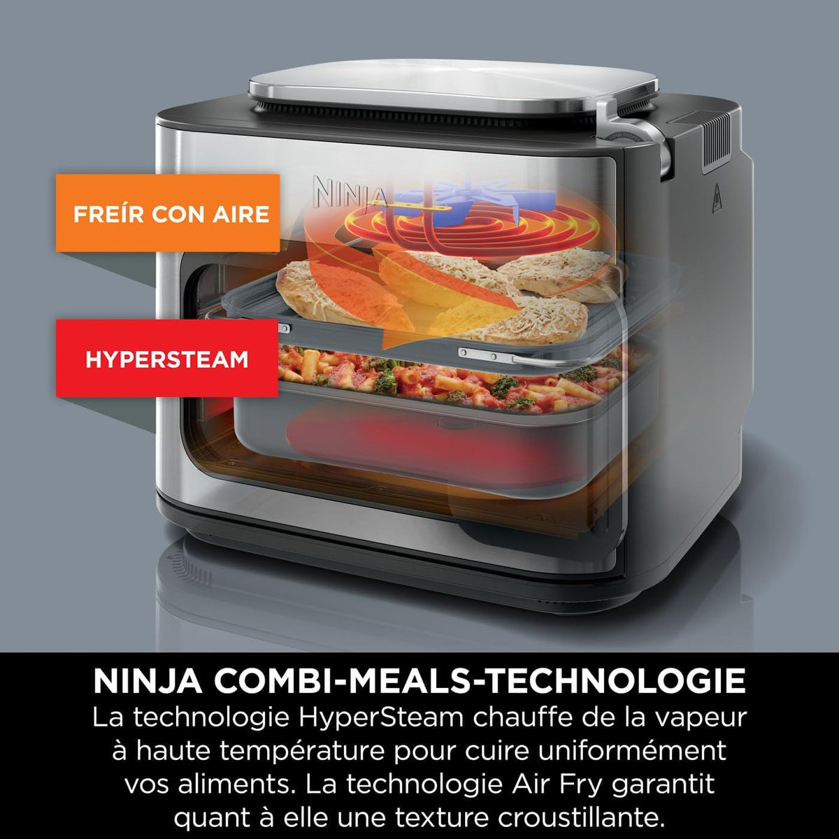 Ninja Combi, Olla Eléctrica Multifunción 12 en 1, Comidas Familiares, Gris