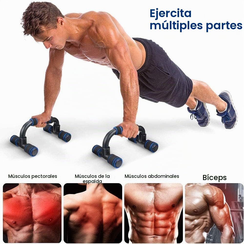 AERLANG Juego de ruedas abdominales 7 en 1 con 2 barras de flexión, banda de resistencia, cuerda de saltar, agarre de mano y rodillera, entrenamiento de fitness en casa, gimnasio en casa, equipo