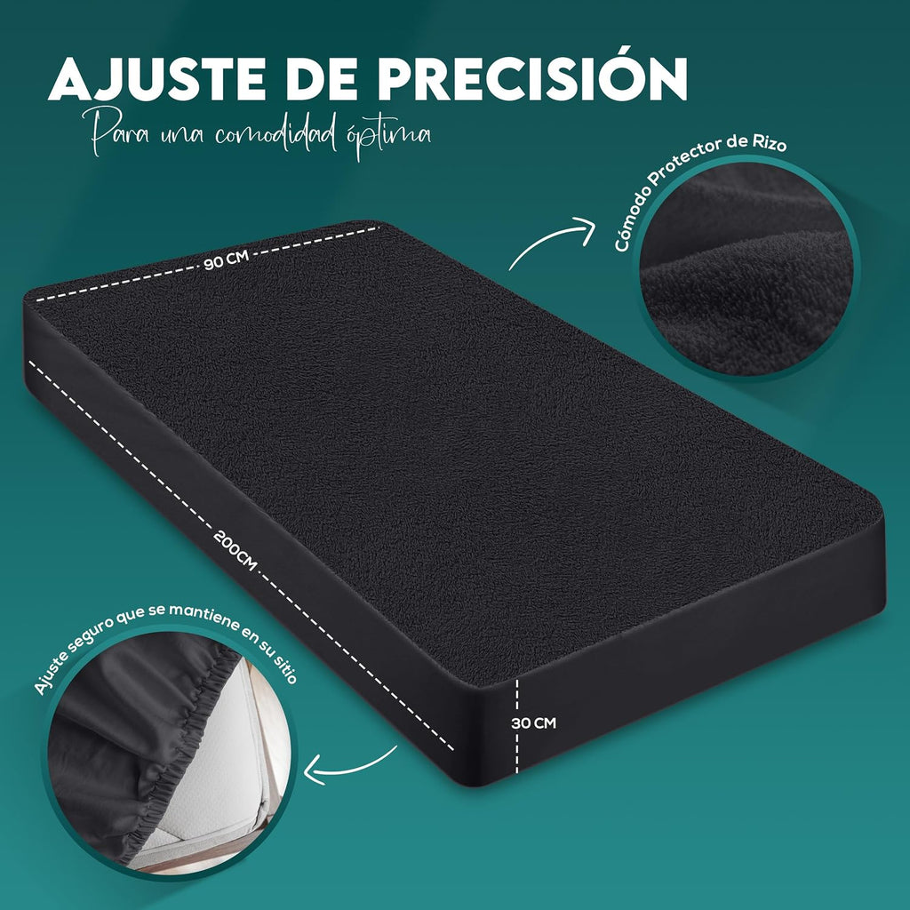 Protector de Colchón Impermeable 150x200 cm, hasta 30 cm