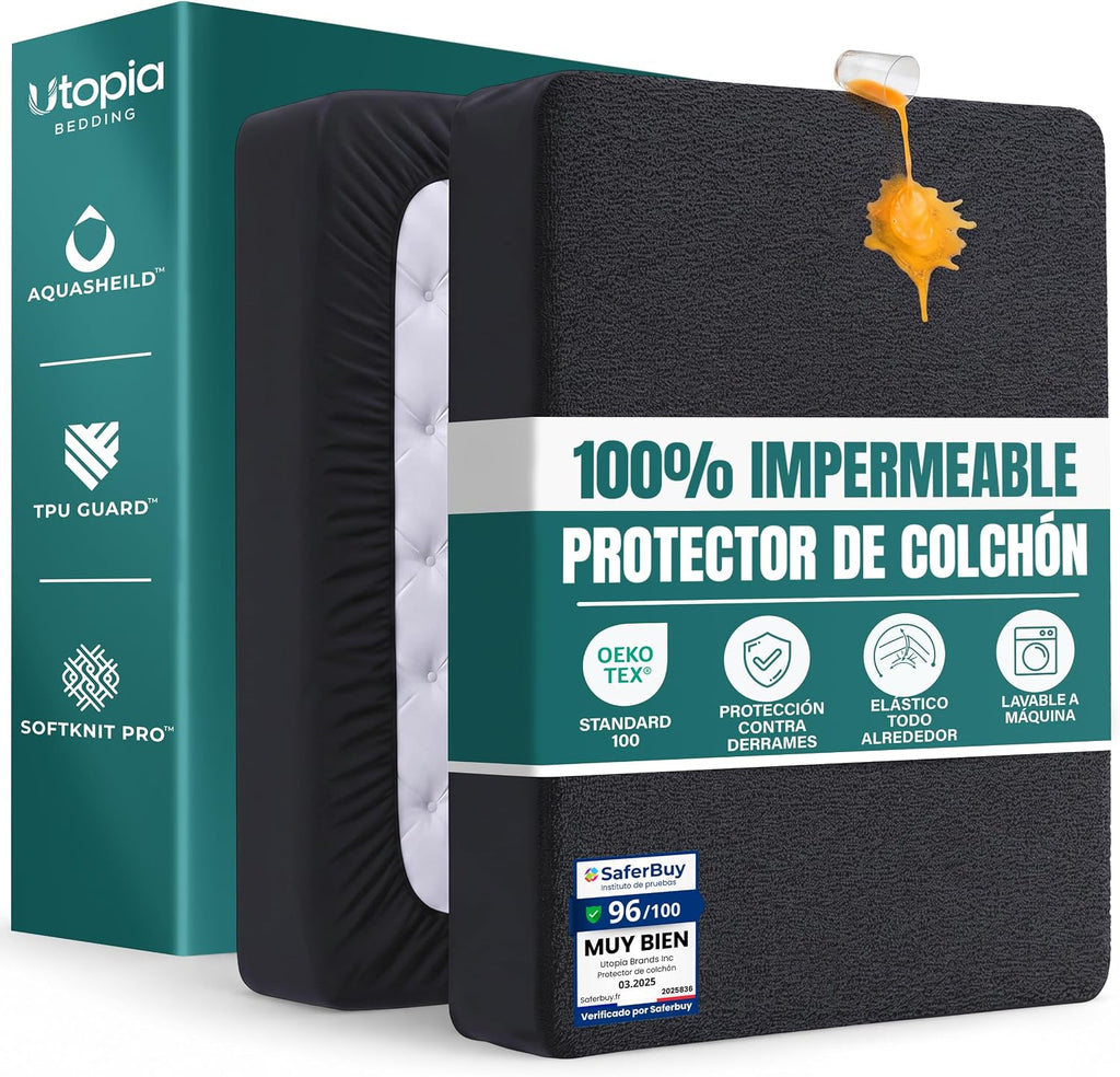 Protector de Colchón Impermeable 150x200 cm, hasta 30 cm