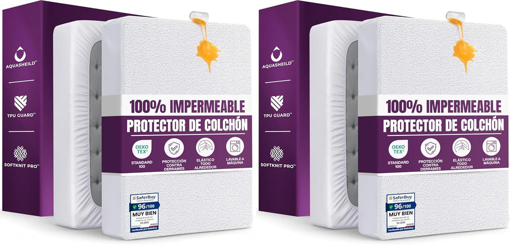Protector de Colchón Impermeable 150x200 cm, hasta 30 cm