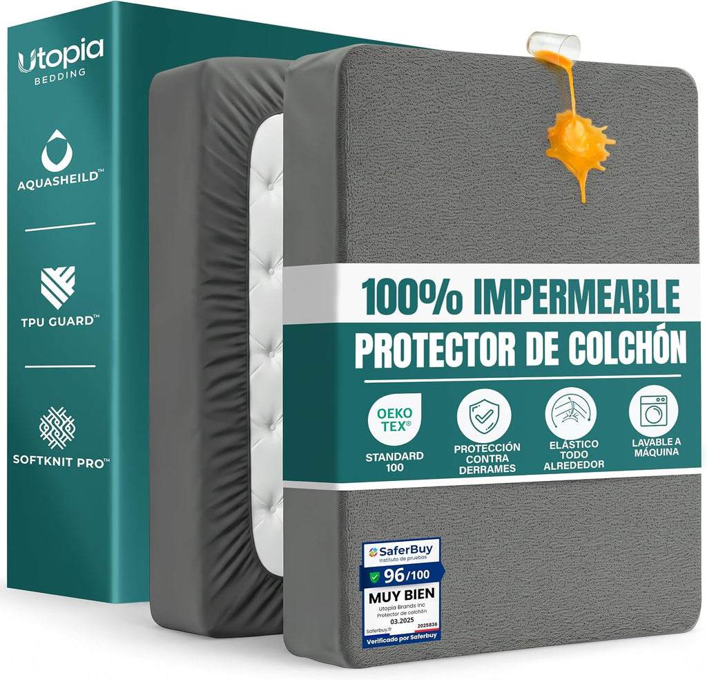 Protector de Colchón Impermeable 150x200 cm, hasta 30 cm