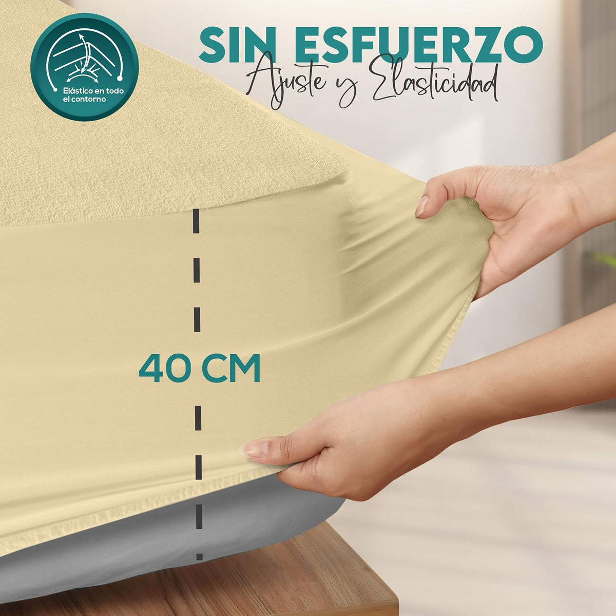 Protector de Colchón Impermeable 150x200 cm, hasta 30 cm