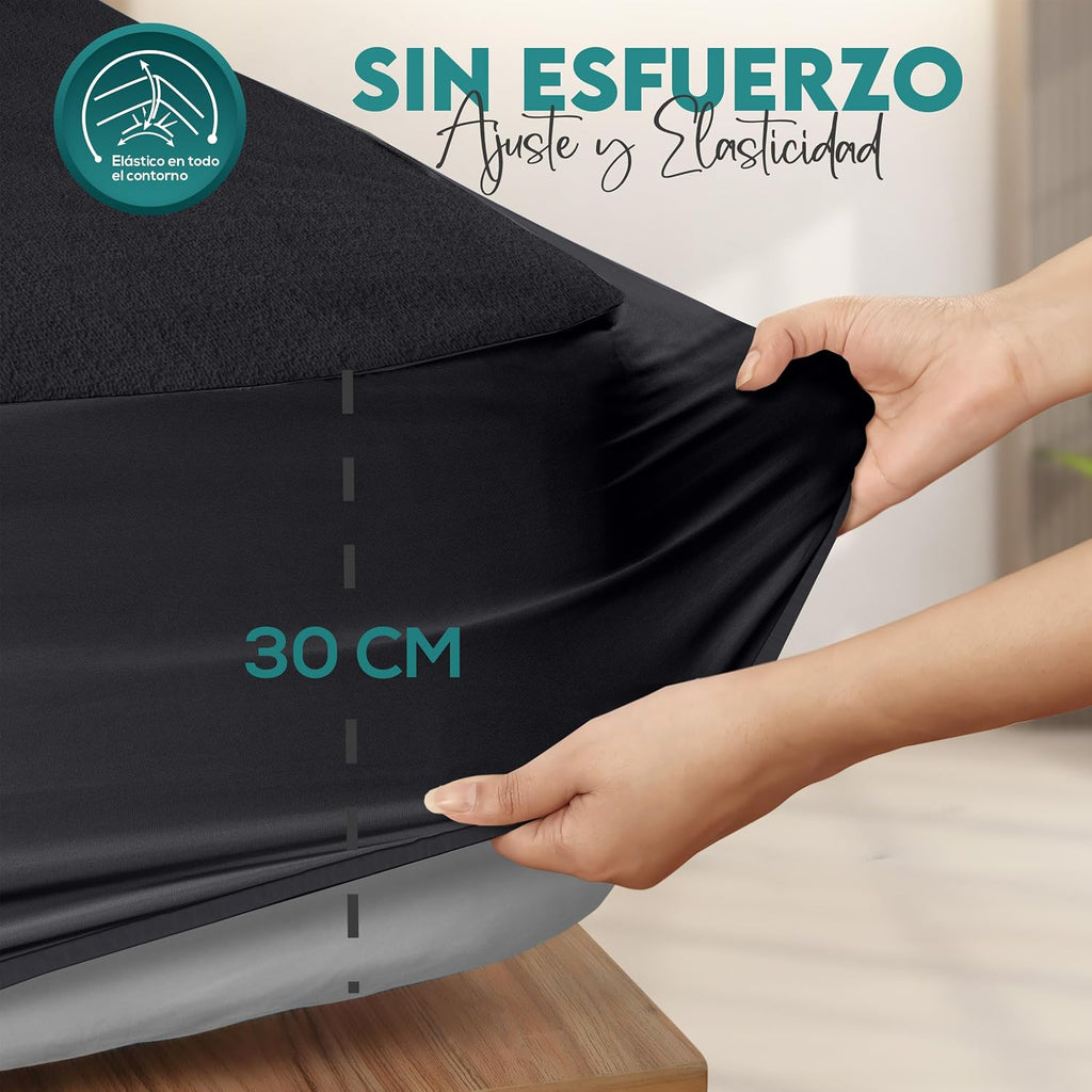 Protector de Colchón Impermeable 150x200 cm, hasta 30 cm