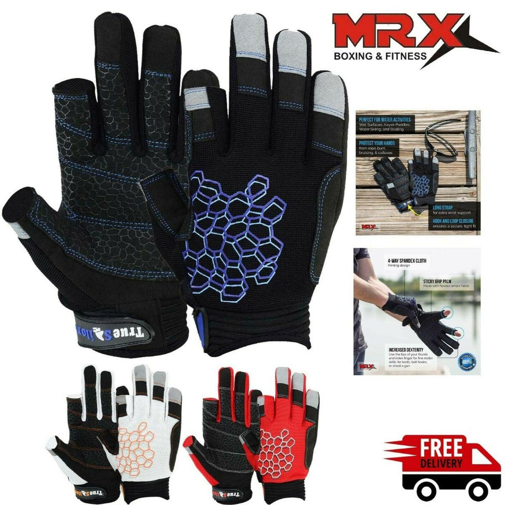 Sailing Gloves 2 Cut Fingers Unisex For Kayaking, Water Sports 8683