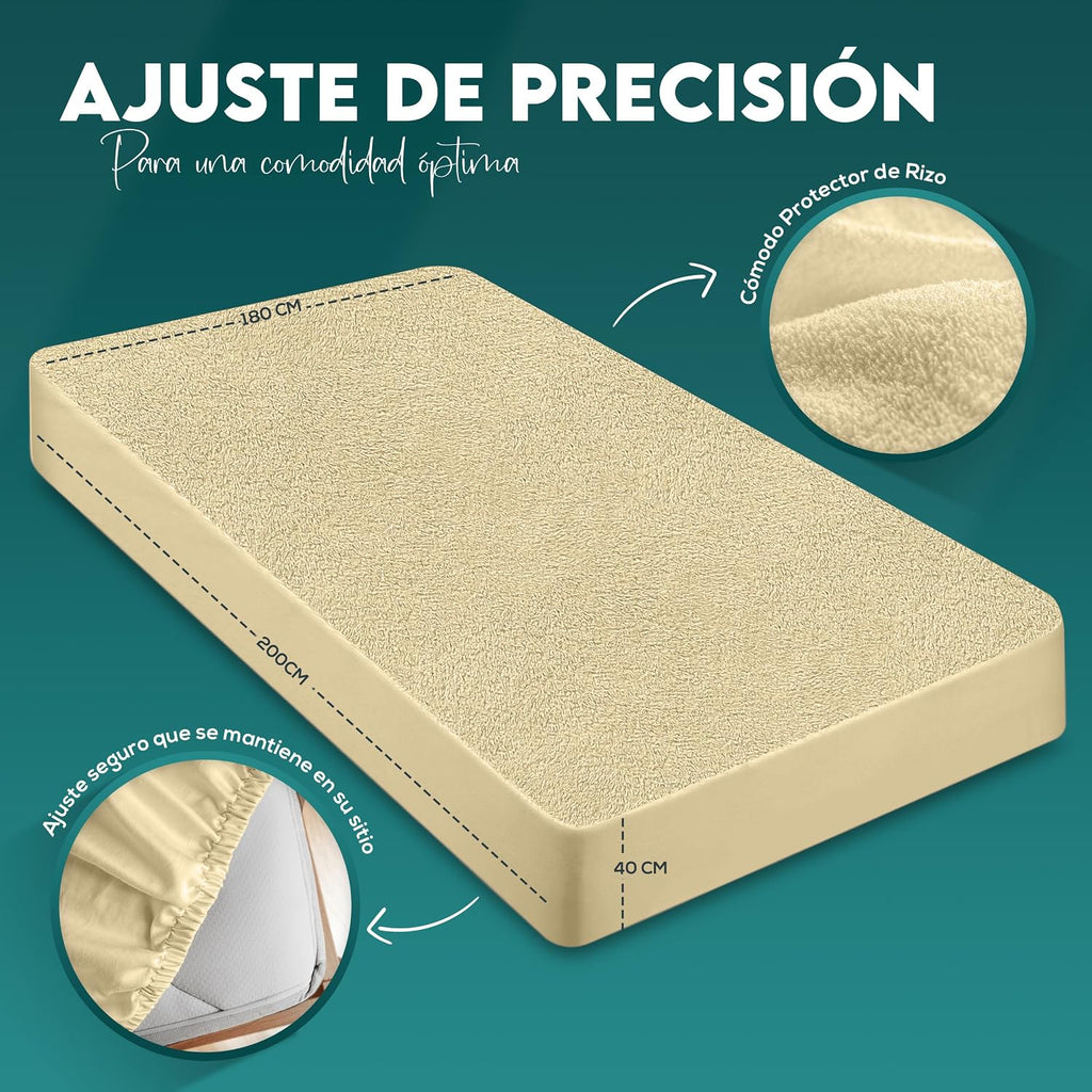 Protector de Colchón Impermeable 150x200 cm, hasta 30 cm