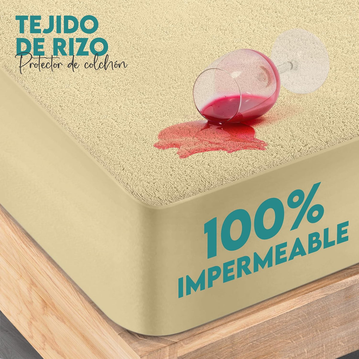 Protector de Colchón Impermeable 150x200 cm, hasta 30 cm