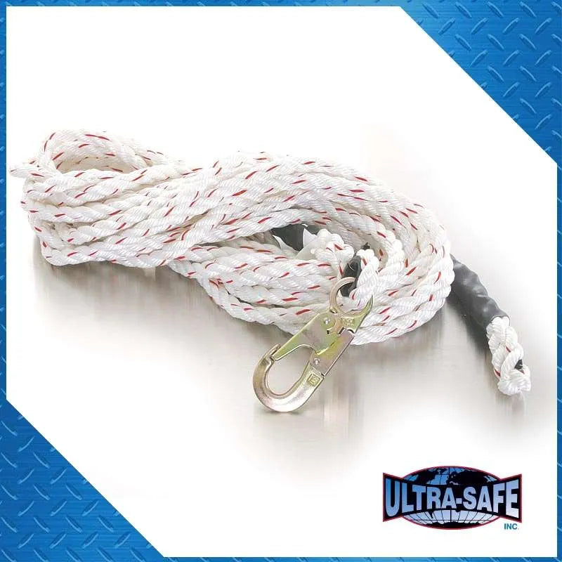 5/8" x 50 Ft Lifeline w/Double Locking Hook | 96805