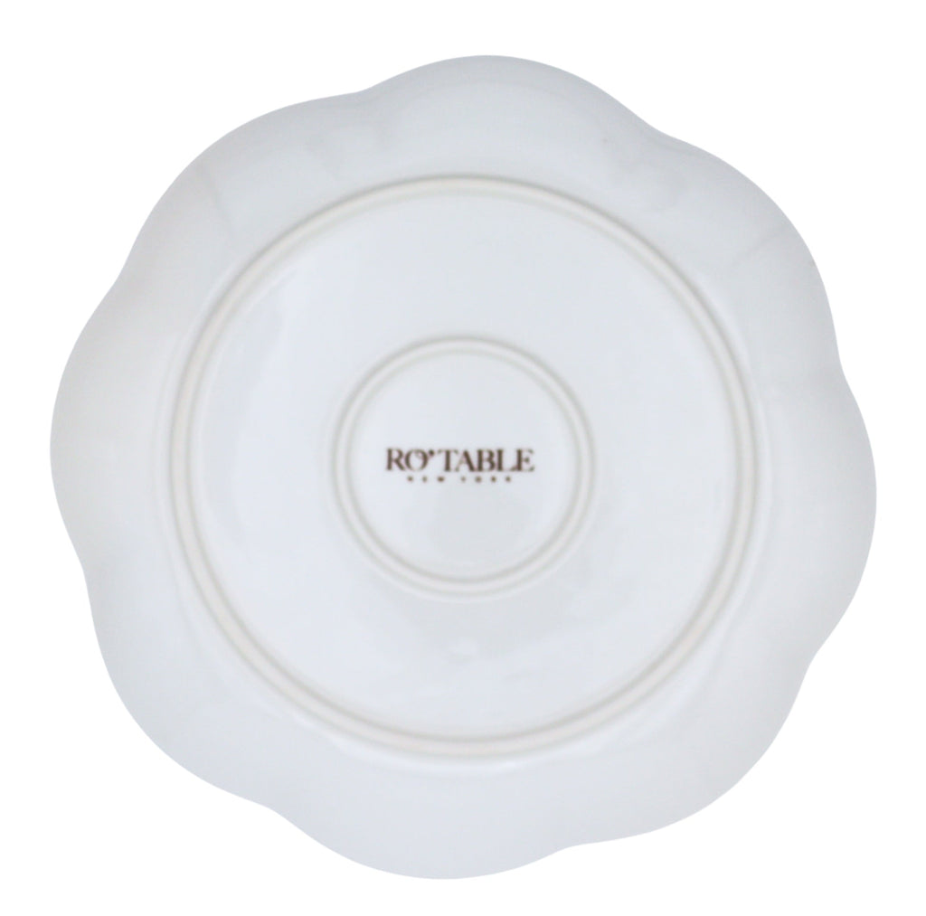 Festive Flora Scalloped Ceramic Starter Plates – Set of 4 (+1 Bonus Plate)