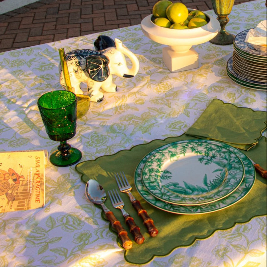 Monsoon Verdant Porcelain Starter Plates – Set of 4 (+1 Bonus Plate)