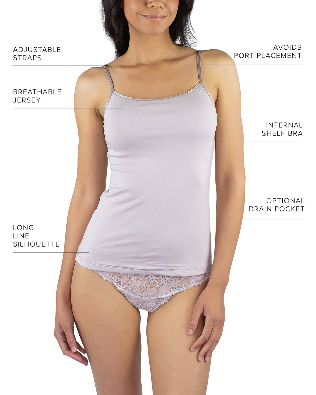 Maia Sustainable Jersey Cami, Mauve