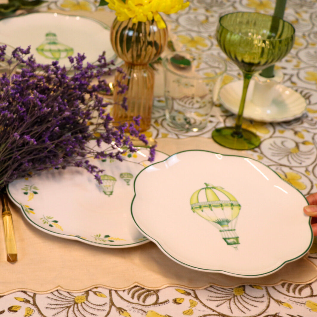 Valensole Lavender Scalloped Ceramic Starter Plates – Set of 4 (+1 Bonus Plate)