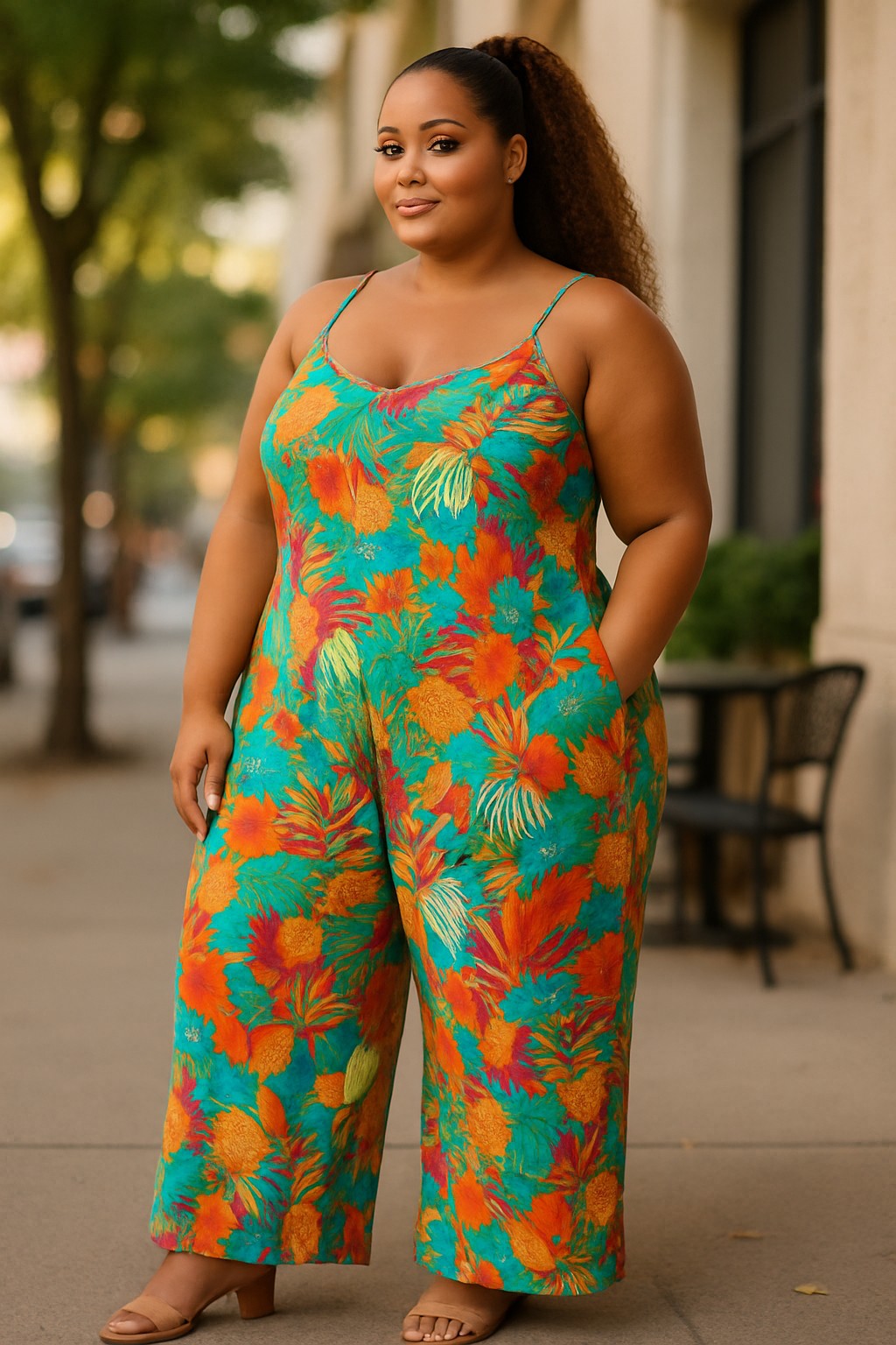The Jenna Multi Print Jumpsuit - Plus Size