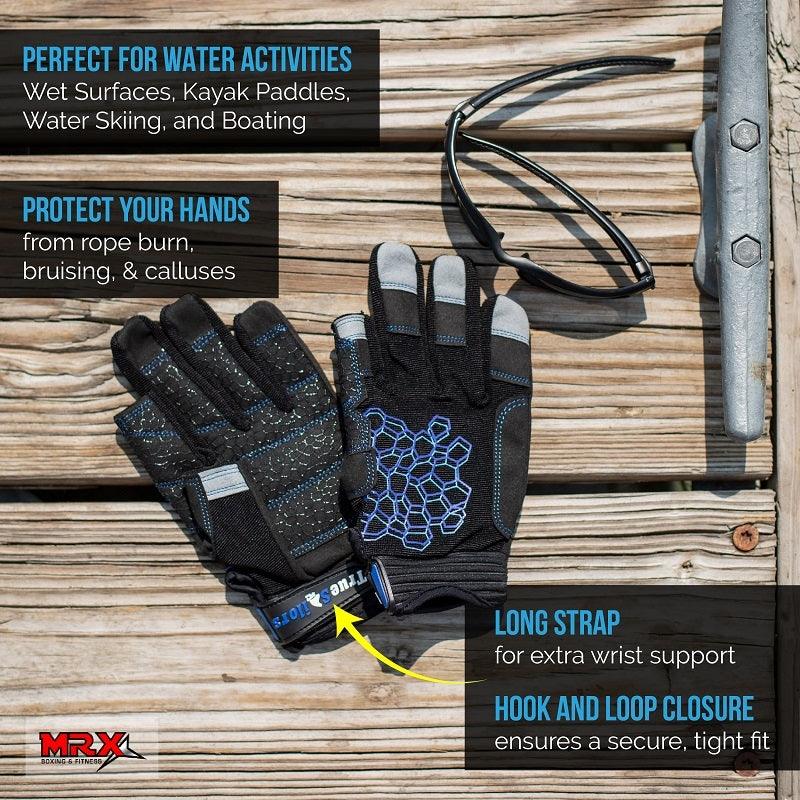 Sailing Gloves 2 Cut Fingers Unisex For Kayaking, Water Sports 8683