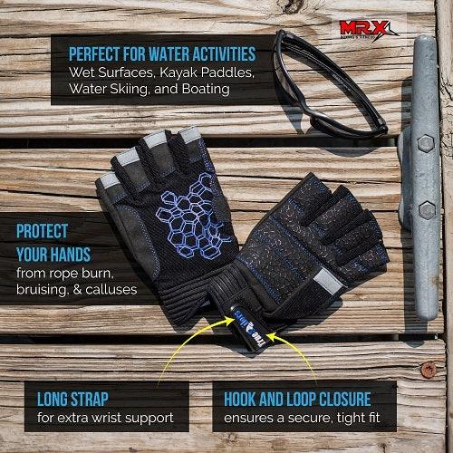 Sailing Gloves With Sticky Palm 3-4 Cut Fingers Kayaking & More Unisex